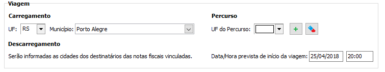 MDF-e entre estados com fronteira, sem percurso