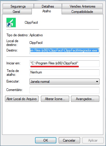Propriedades do ClippFacil