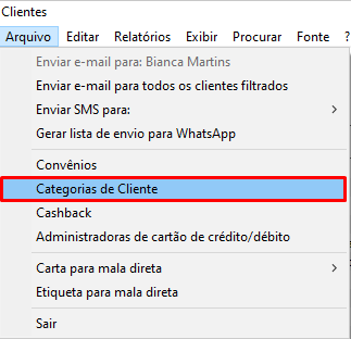 Categorias de Cliente