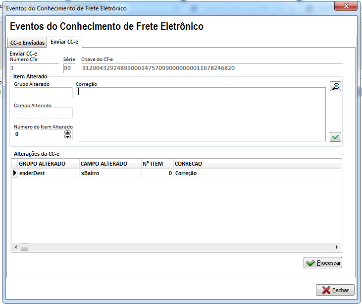 Alterações da CC-e