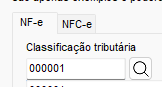 Campo Classificação Tributária