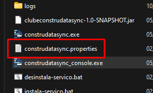 Arquivo construdatasync.properties