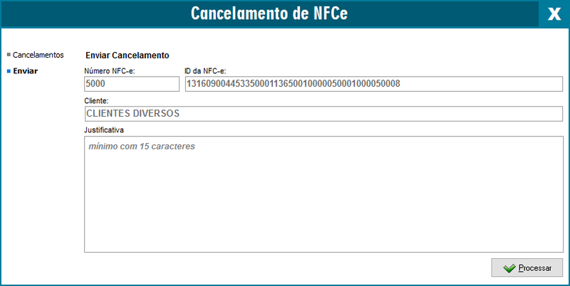 Cancelamento da NFC-e