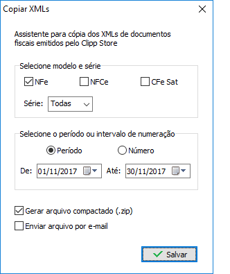Janela Copiar XMLs