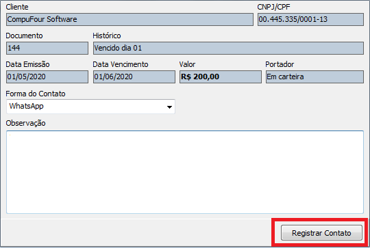 Forma de Contato