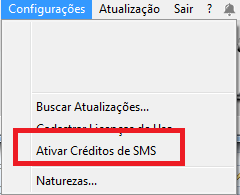 Ativar Créditos de SMS