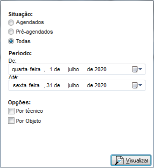 Relatório de agendamentos