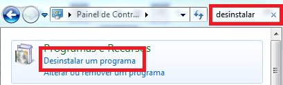 Desinstalar um programa