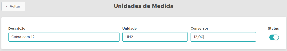 Fator de conversao no Clipp360