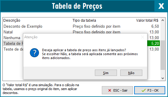 Aplicar desconto a todos os itens