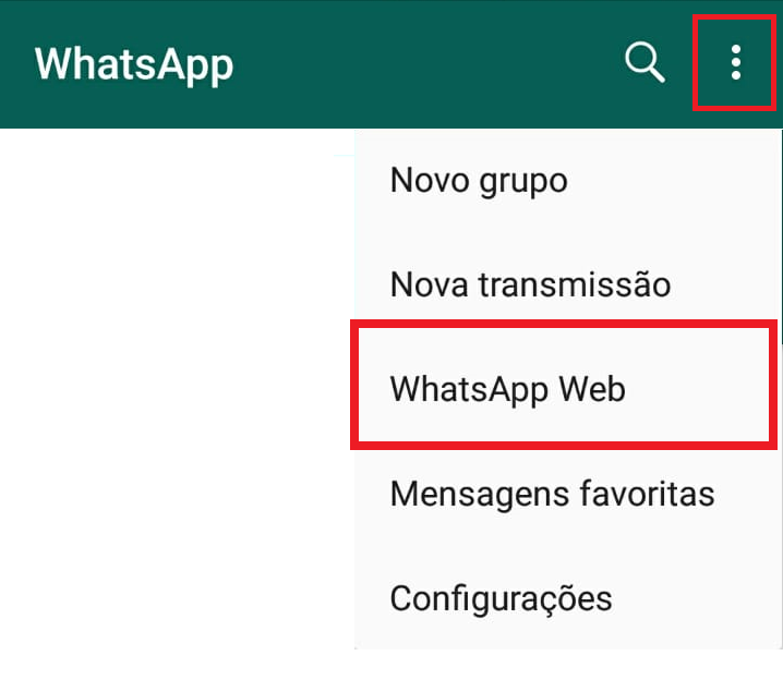 Opção WhatsApp Web