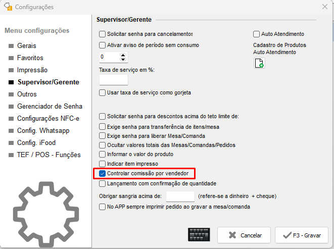 Controlar Comissão por Vendedor