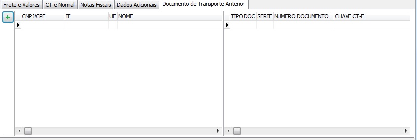 Aba Documento de Transporte Anterior