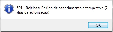 Rejeição de cancelamento