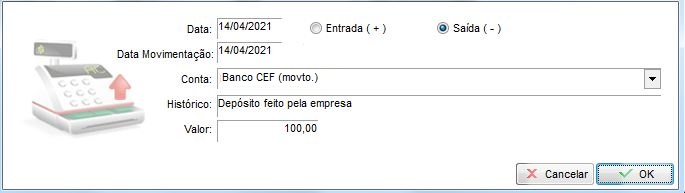 Lançamento manual de saída