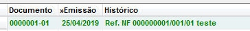 Conta financeira com situação recebida
