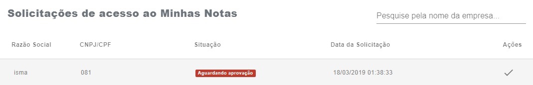 Contador pendente de aprovação