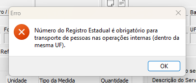 Erro de Registro Estadual