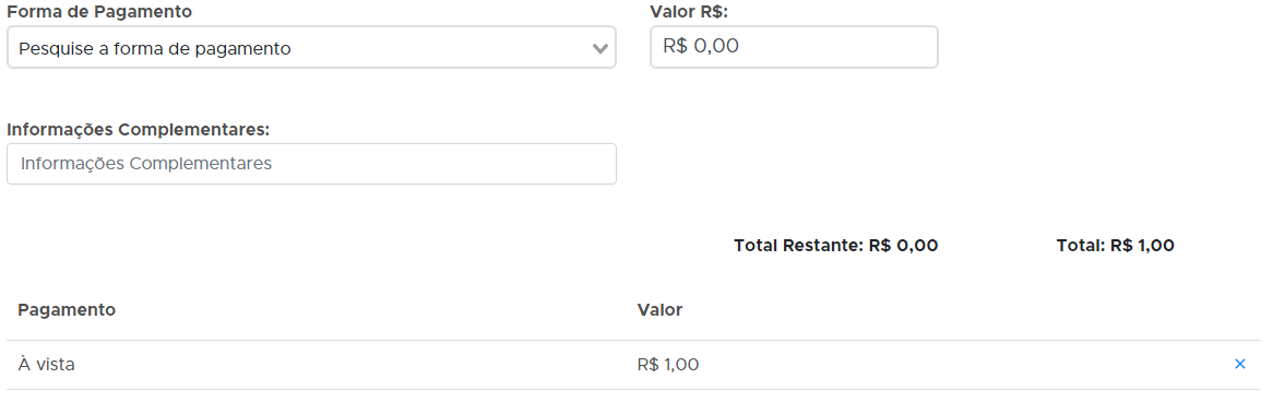 Forma de Pagamento