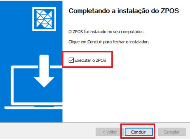 Instalação do ZPOS concluída