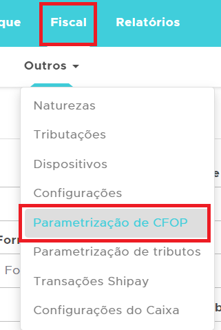 Parametrização de CFOP