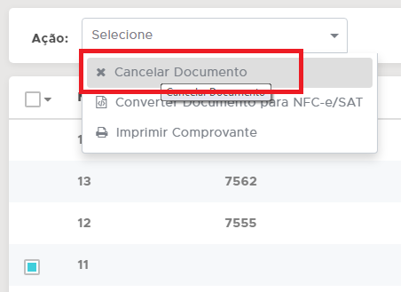 Cancelar documento gerencial