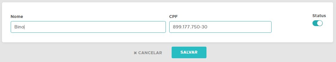 Nome e CPF do motorista