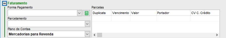 Seleção de Fatura e Parcelamento