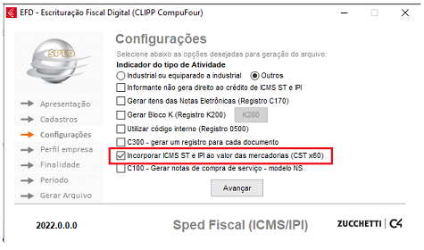 Opção incorporar ICMS ST e IPI ao valor da mercadoria