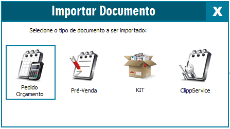 Opção Pedido/Orçamento na NFC-e