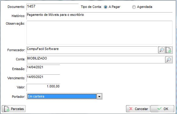 Conta a pagar