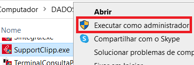 Executar SupportClipp como administrador