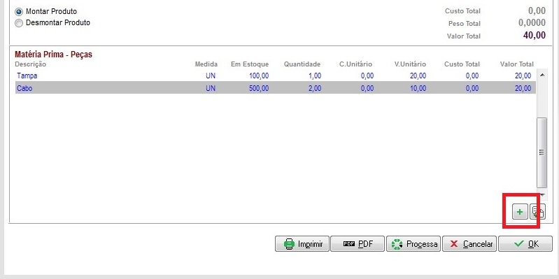 Ordem de composição por lote