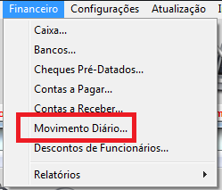 Menu Movimento Diário
