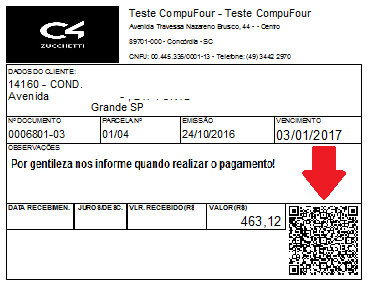Carne com QR code Pix