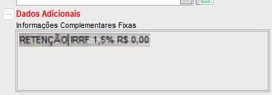 Detalhe do IR na nota