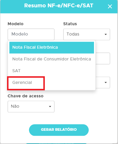 Relatorio resumo modelo gerencial