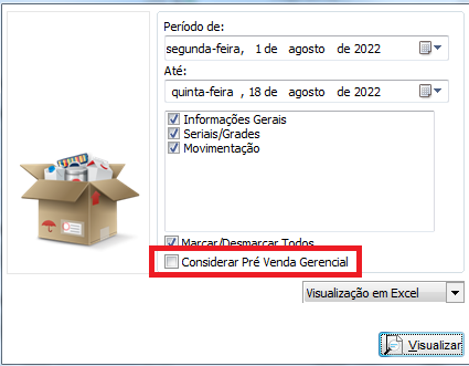 Histórico do item com saídas do gerencial
