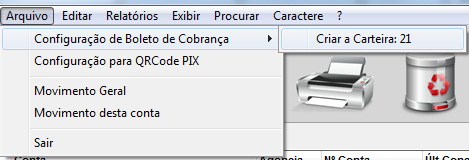 Configuração de boleto de cobrança
