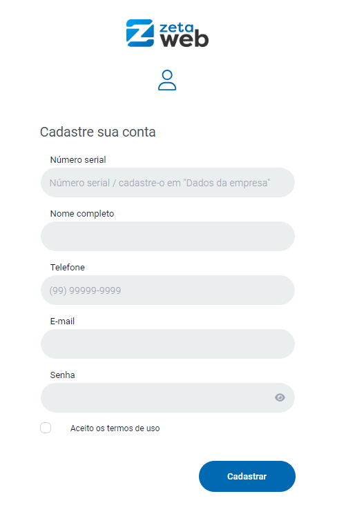 Preenchimento dos dados de cadastro