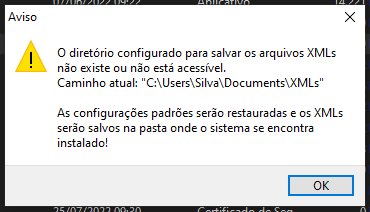 Mensagem de erro de pasta em rede