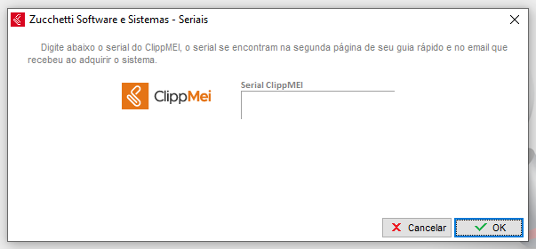 Solicitação de serial
