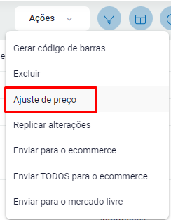 Ajuste de preço