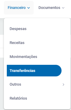 Menu Transferências