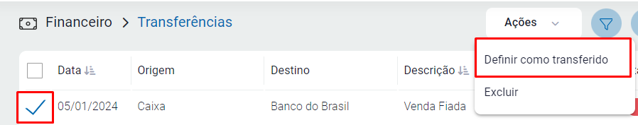 Definir como transferido