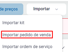 Importar pedido na NFC-e