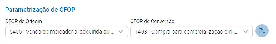 CFOP de Origem e de Conversão
