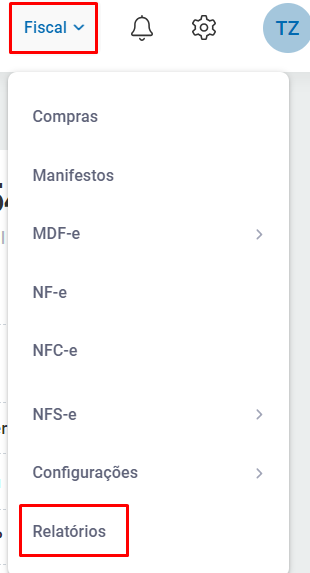 Menu Fiscal - Relatórios