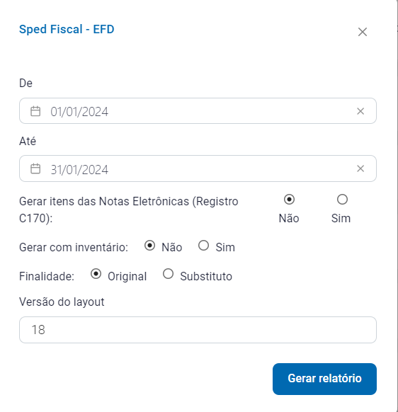 Campos do SPED Fiscal