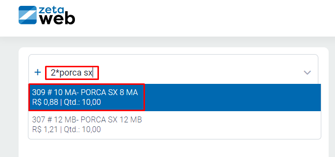 Informar quantidade com asterisco